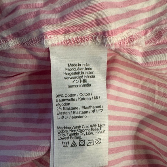 J. Crew NWT Short Sleeved Collared Mini Dress Pink and White Size 18 - Picture 8 of 10